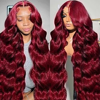 Amazon.com : QZOQZO 28 Inch 99j Burgundy Lace Front Wigs